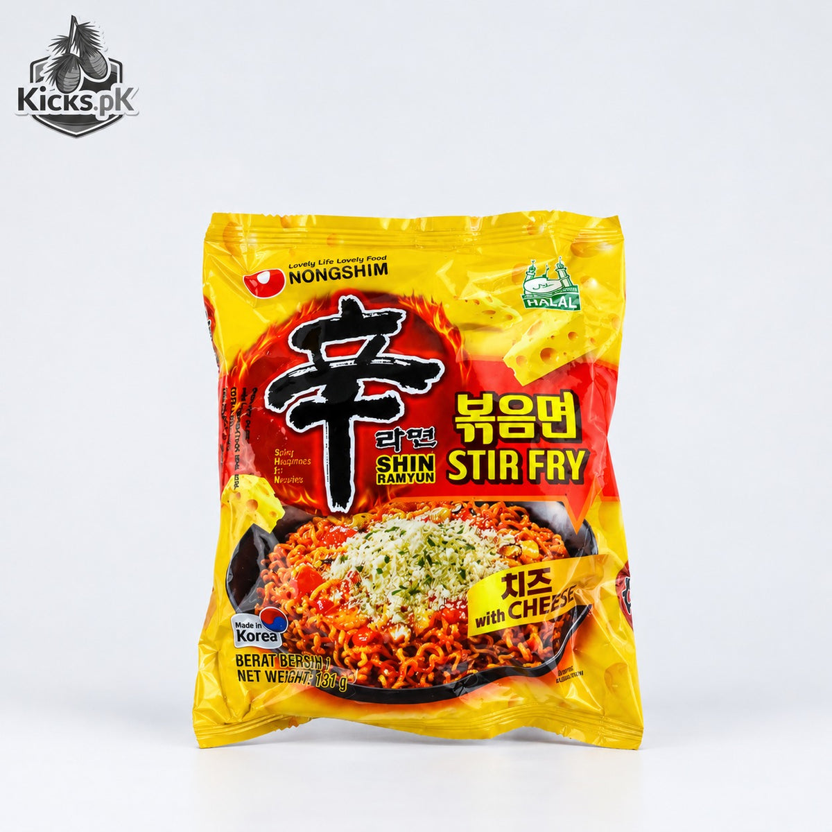 Nongshim Shin Ramyun Stir Fry with Cheese Instant Noodles 136g | Spicy Korean Cheese Stir Fry Ramen Price in Pakistan