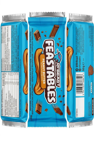 Feastables MrBeast Peanut Butter Chocolate Bar 60g, imported chocolate, view 4