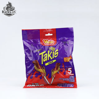 Takis Fuego Lollipop with Chili Pepper Powder 24 G (5 Pieces, 120g Total), imported candy in Pakistan
