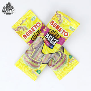Bebeto Super Belt Fizzy Mix Fruit Candy 75G, imported candy, view 2