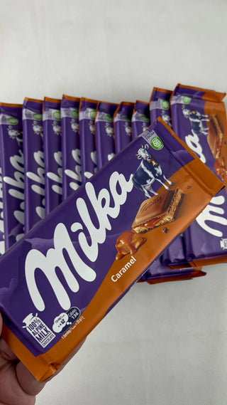 Milka Caramel Chocolate Bar 90G, imported chocolate, view 2