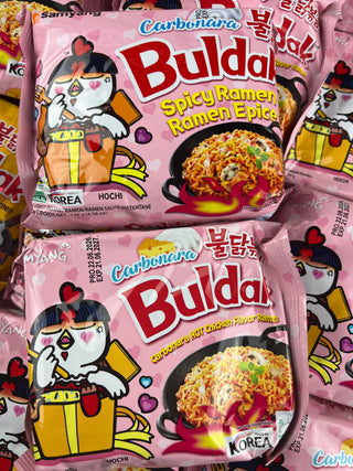 Buldak Hot Chicken Spicy ramen ramen Epice Carbonara Flavour Noodles 130g | Creamy Korean Spicy Ramen samyang