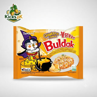 Buldak Quattro Cheese Hot Chicken Flavor Ramen 145G, Korean and Asian instant noodles in Pakistan