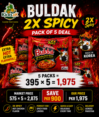 Samyang Buldak 2X Spicy Hot Chicken Flavor Ramen Pack of 5, imported snack box in Pakistan