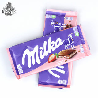Milka Erdbeer Strawberry Chocolate Bar 100G, imported snack, view 2