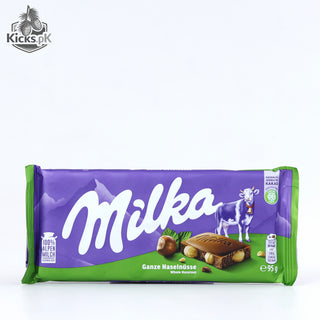 Milka Ganze Haselnüsse Whole Hazelnuts Chocolate 100G, imported snack in Pakistan