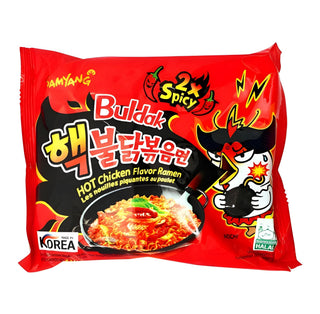 2X spicy Samyang Buldak Hot Chicken Flavour Noodles 140g, Korean and Asian instant noodles in Pakistan