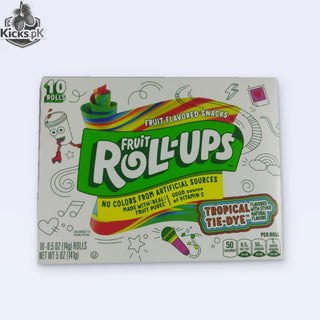 Fruit Roll-Ups Tropical Tie-Dye Fruit Flavored Snacks 141g | 10 Rolls Chewy Fruit Snack Box