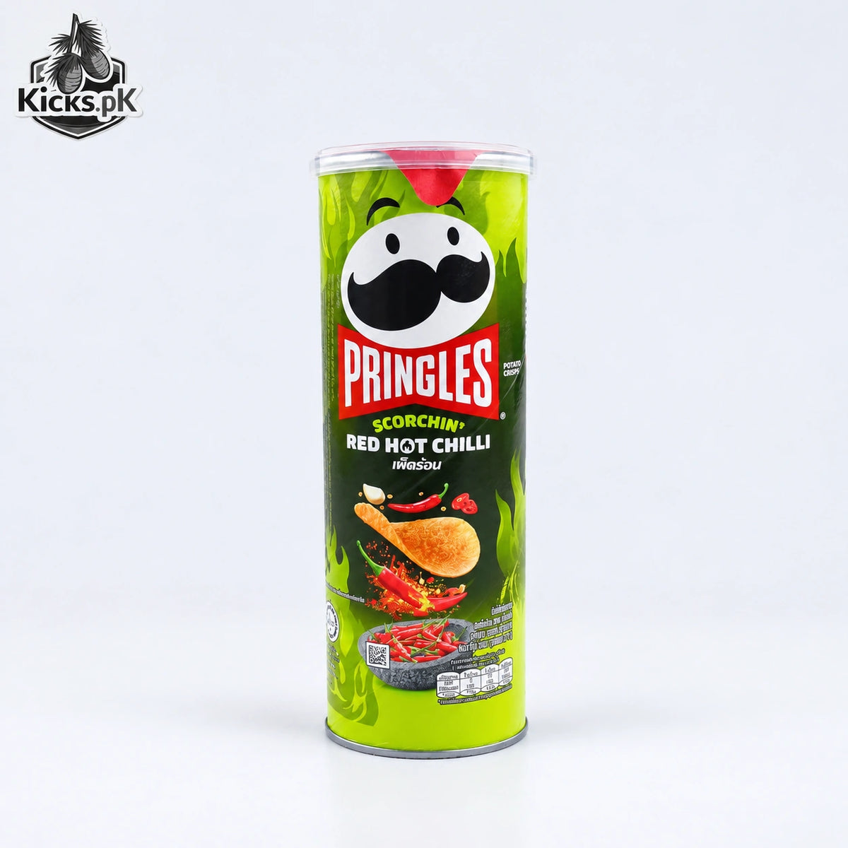 Pringles Scorchin’ Red Hot Chilli Potato Crisps Can 102g | Spicy Chilli Flavoured Stackable Chips Price in Pakistan