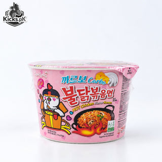 Buldak Samyang Hot Chicken pink Carbonara Bowl Noodles 105g, Korean and Asian instant noodles in Pakistan