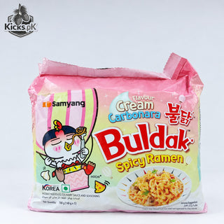 Samyang Buldak Cream Carbonara Hot Chicken Flavour Noodles 140g, Korean and Asian instant noodles, view 2