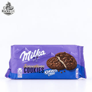 Milka Cookies Sensations Oreo Creme 156g | Chocolate Cookies with Oreo Cream Filling