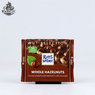 Ritter Sport Whole Hazelnuts Milk Chocolate 100g | Premium German Chocolate Bar