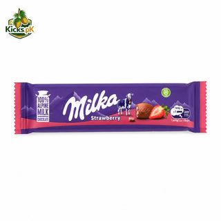 Milka Strawberry Alpine Milk Chocolate Bar 20g, imported chocolate in Pakistan