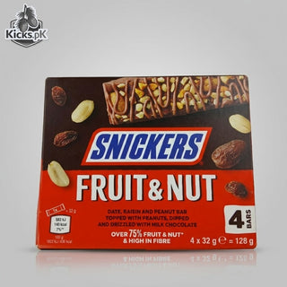 Snickers Fruit & Nut Chocolate Bar 32g x 4 Pack | Milk Chocolate with Raisins and Peanuts
