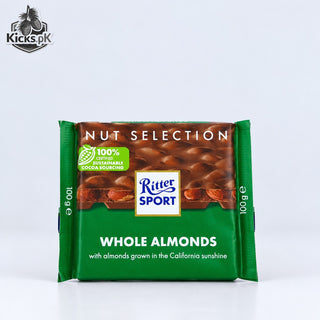 Ritter Sport Whole Almonds Chocolate 100g | Rich & Crunchy Almond Milk Chocolate