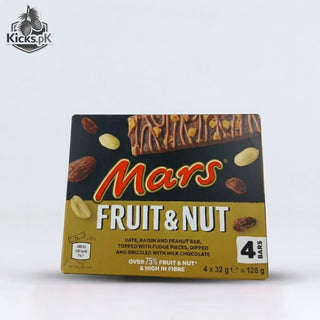 Mars Fruit & Nut Bars 4 x 32g | Date, Raisin & Peanut Bar with Fudge Pieces in Milk Chocolate