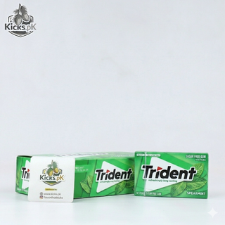 Trident Spearmint Gum 14 Sticks Pack 31G Sugar Free Chewing Gum Refreshing Mint Flavor, imported candy in Pakistan